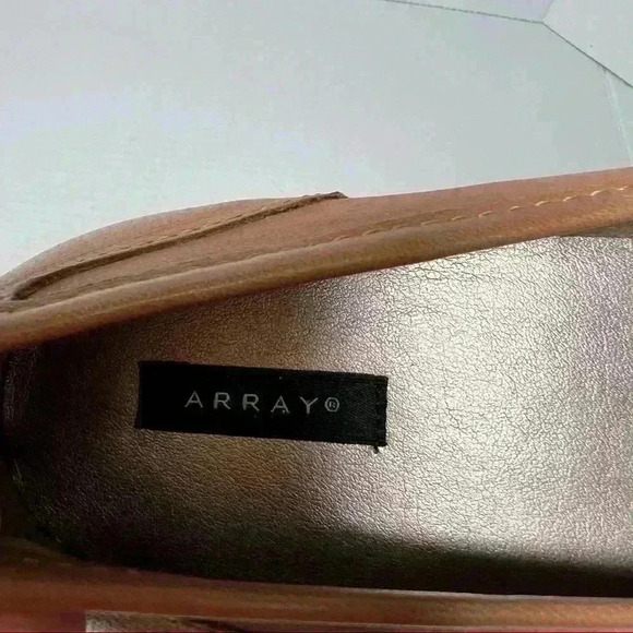 ARRAY Tan Soft Leather Freedom Squared Toes Loafer Flats Shoes Size 7M Boho - Picture 2 of 8